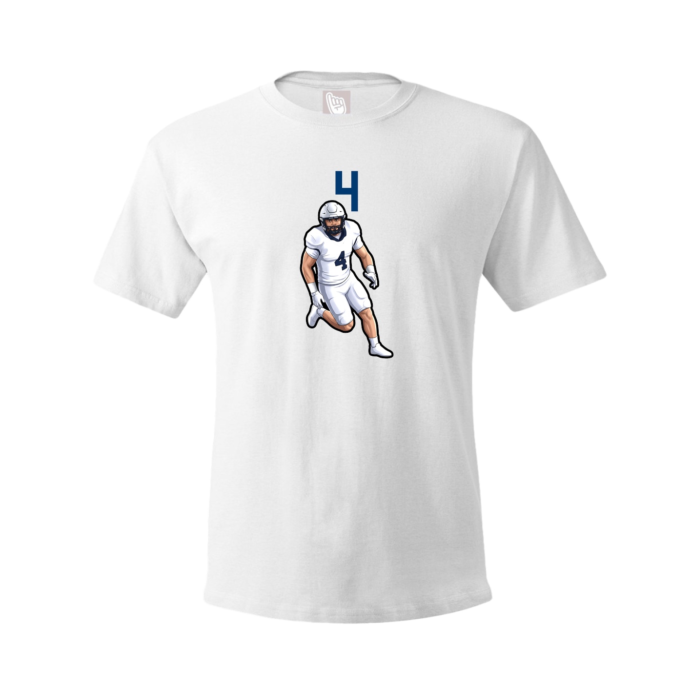 Youth Tee — Number Top in White