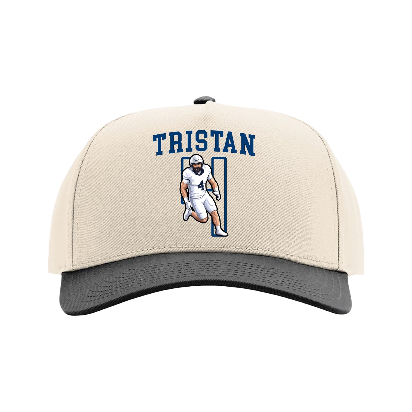 Full Fabric Five-Panel Champ Cap — Shirsey in Cream/Black