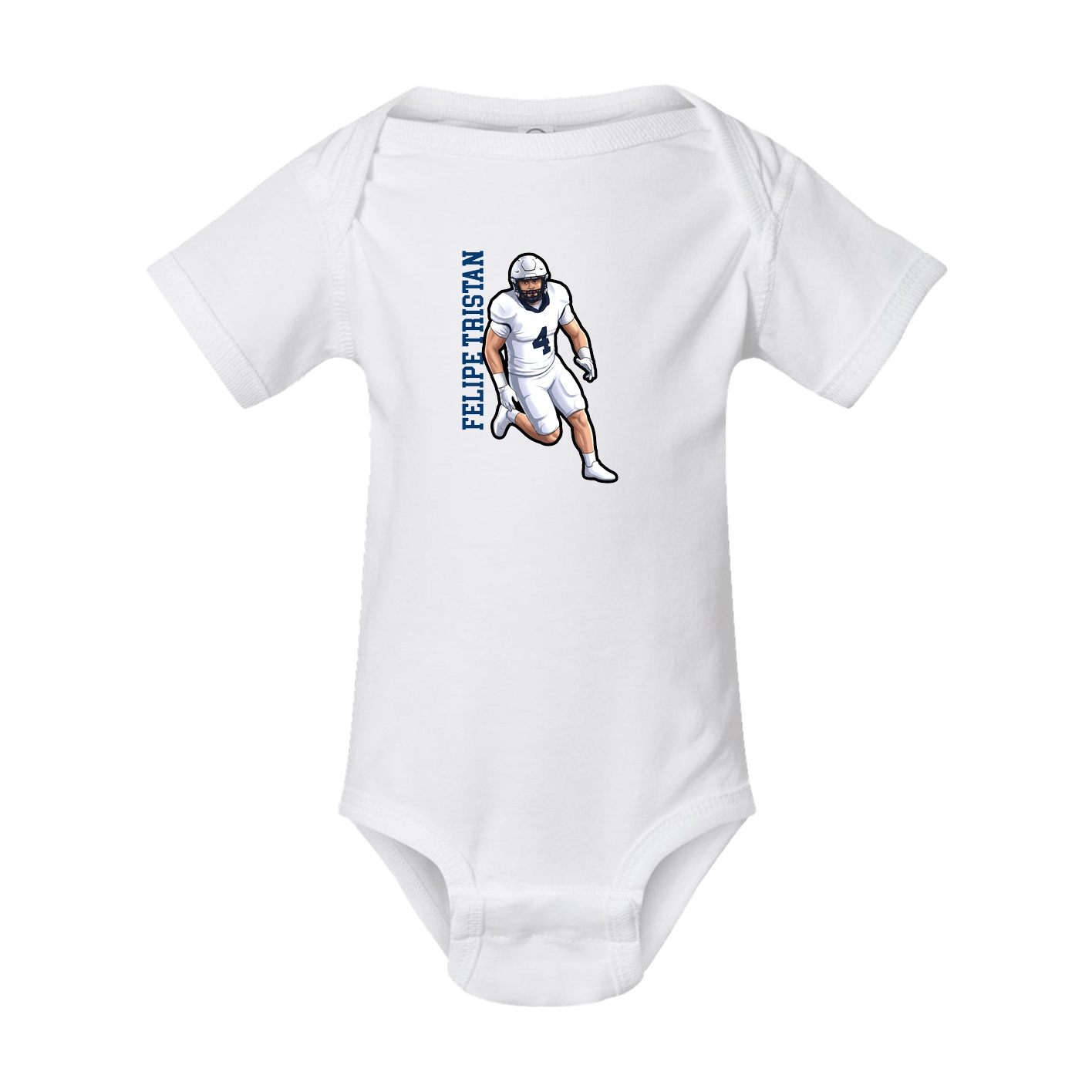 Baby Onesie — Name Vertical in White
