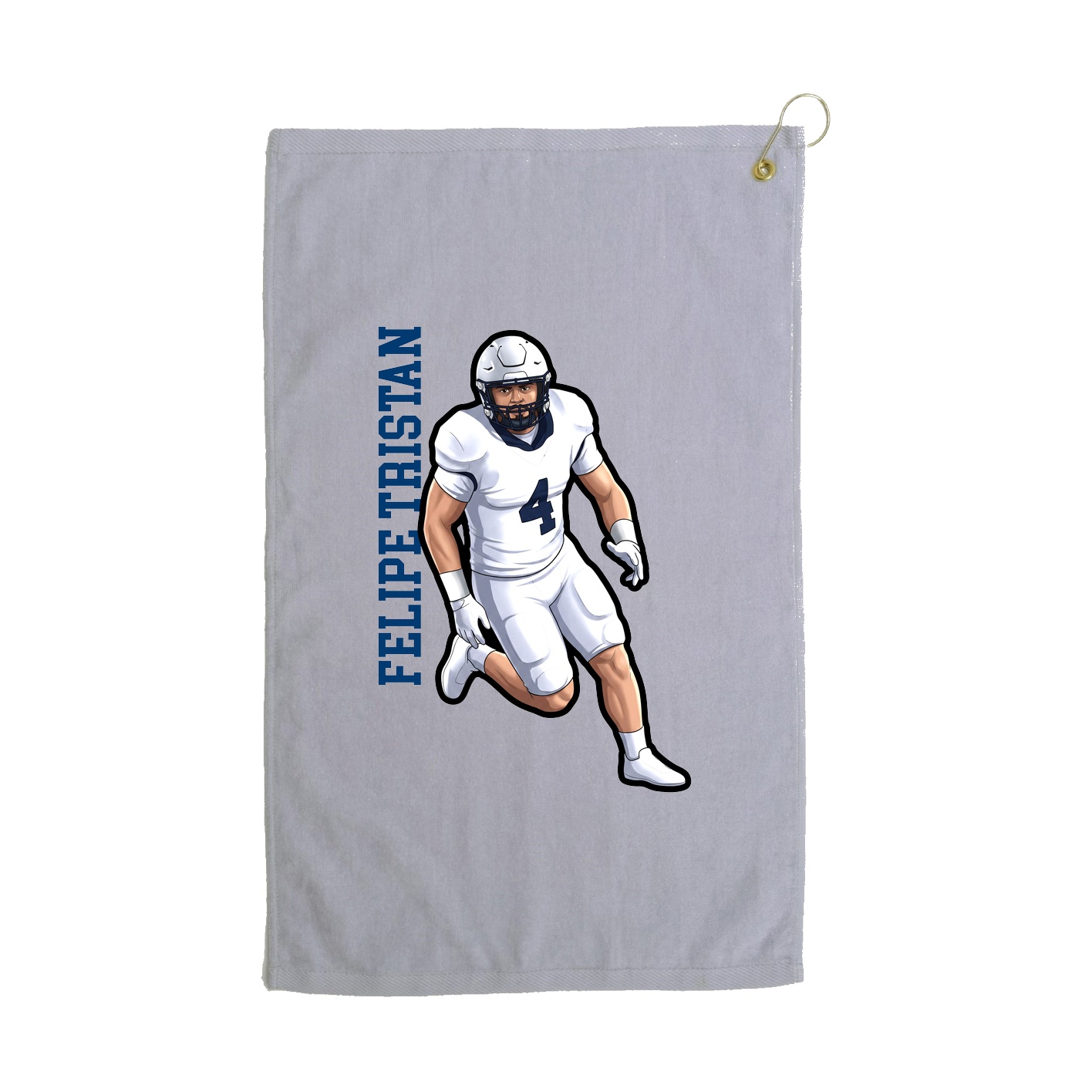 Golf Towel — Name Vertical in Grey