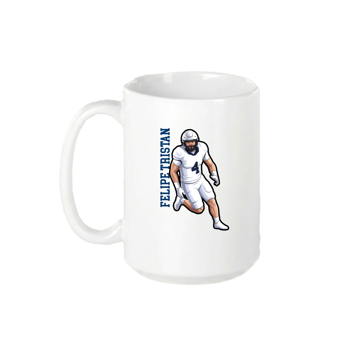 15oz Coffee Mug — Name Vertical in White