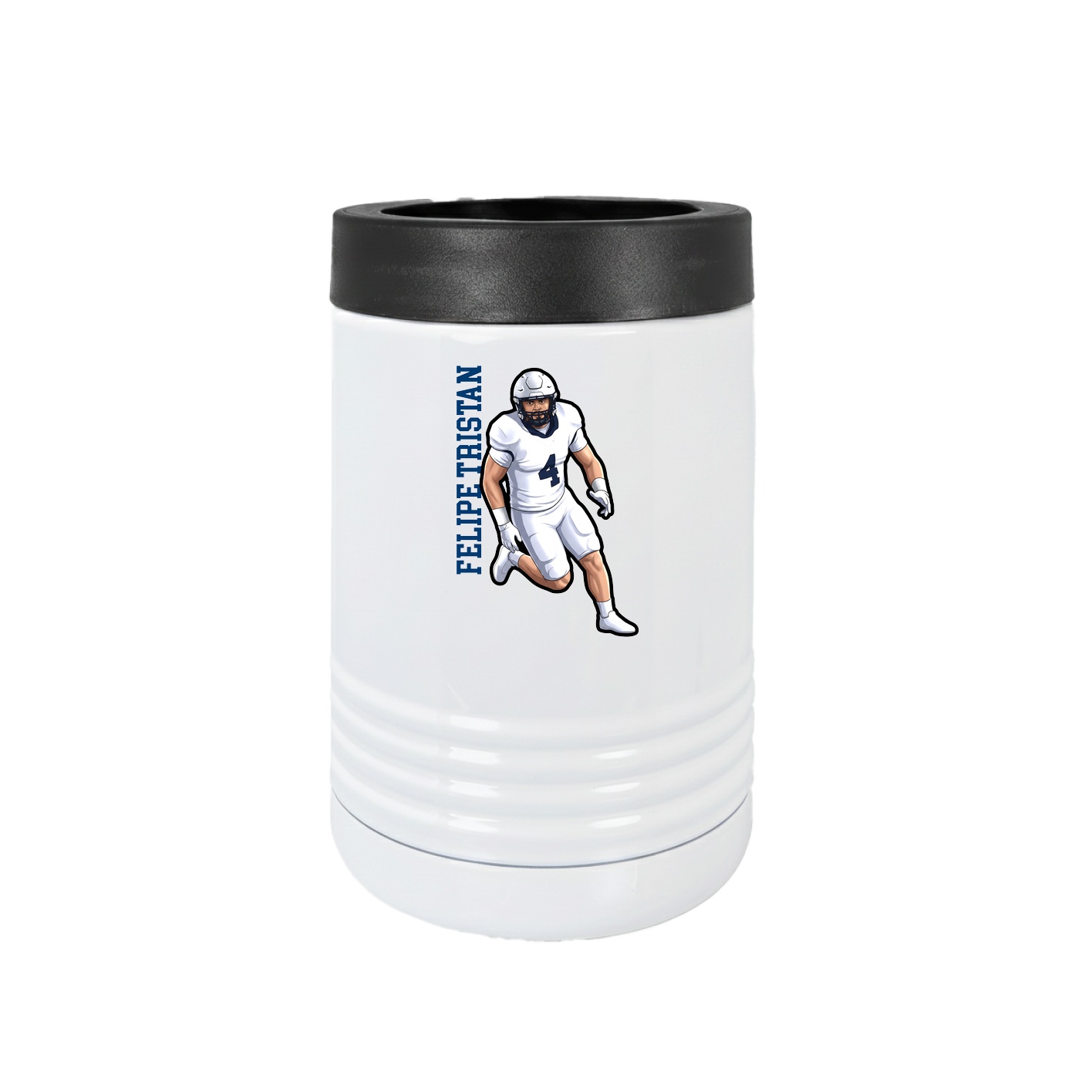 Beverage Holder — Name Vertical in White