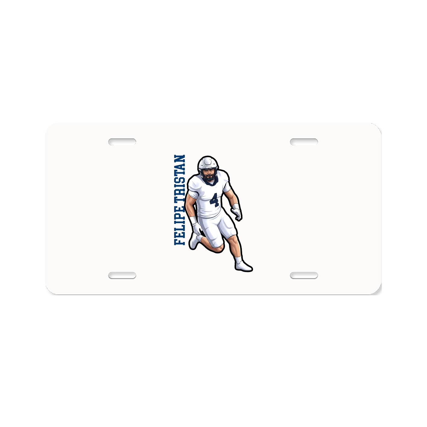 License Plate — Name Vertical in Classic
