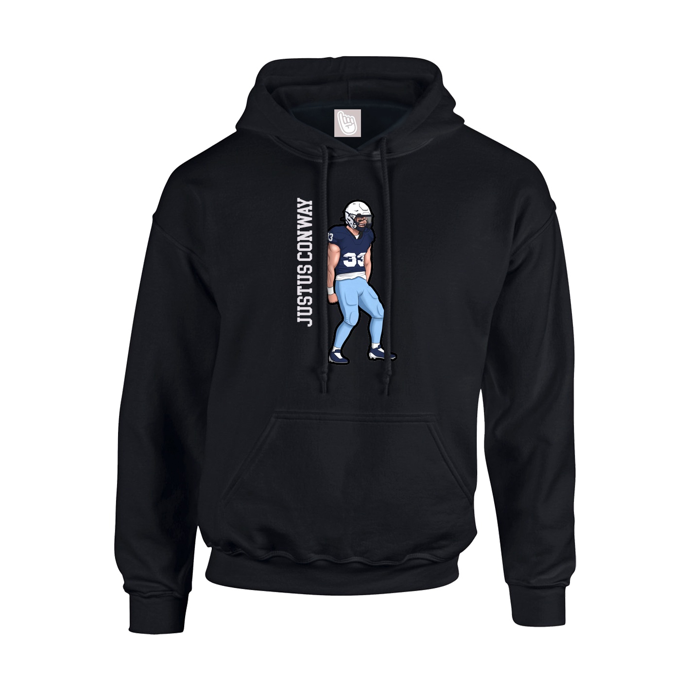 Hoodie — Name Vertical in Black