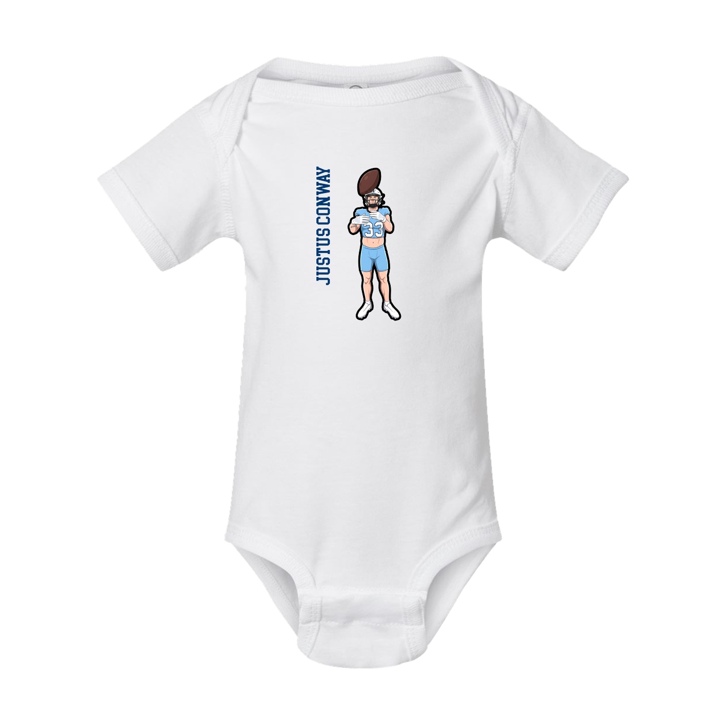 Baby Onesie — Name Vertical in White
