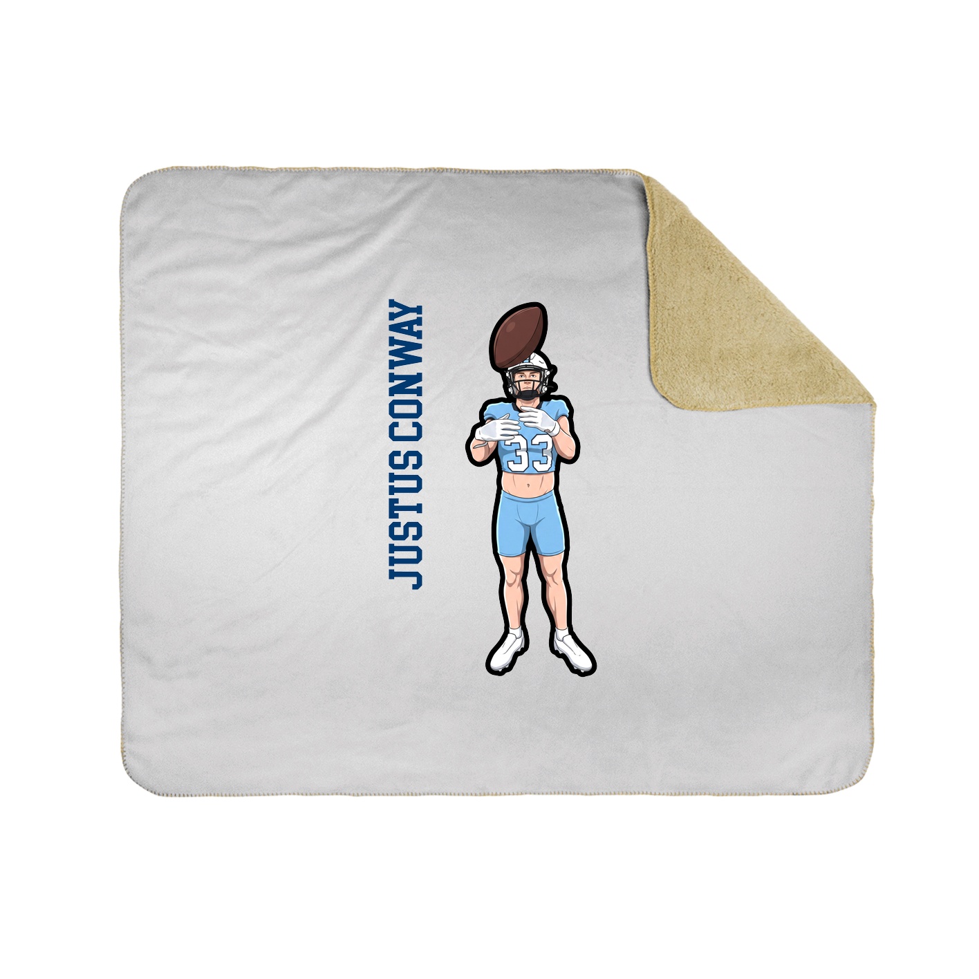 Throw Blanket — Name Vertical in White