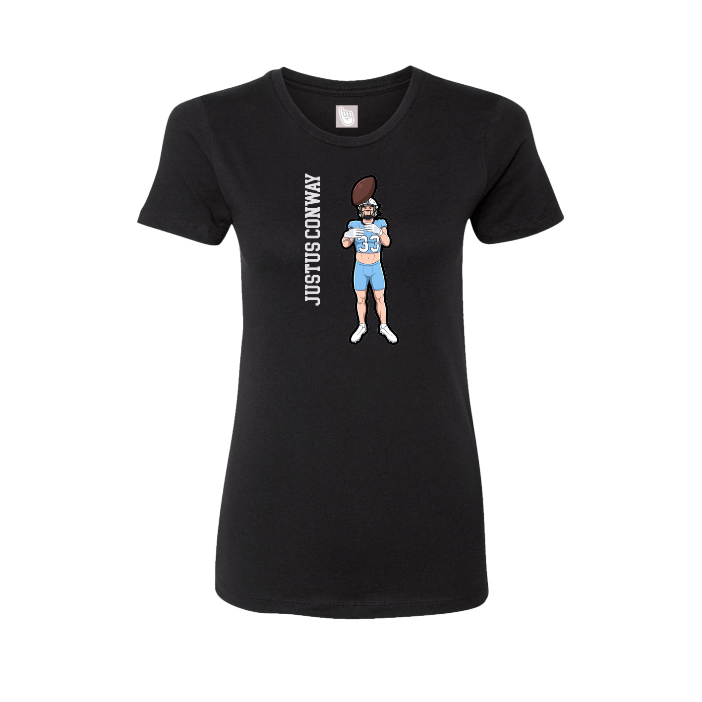 Womens Tee — Name Vertical in Black