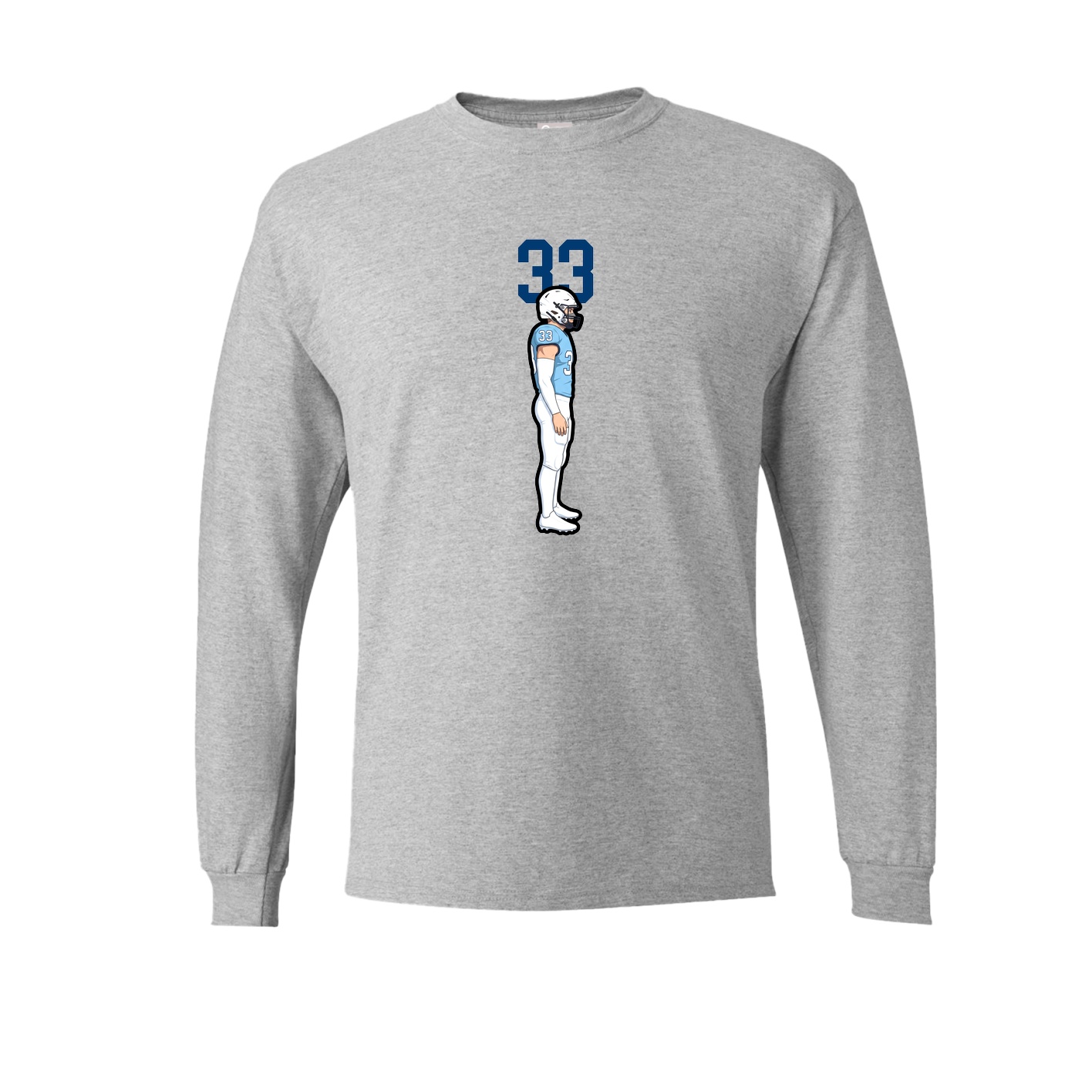 Long Sleeve Tee — Number Top in Grey