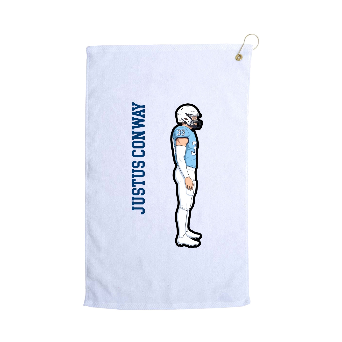 Golf Towel — Name Vertical in White
