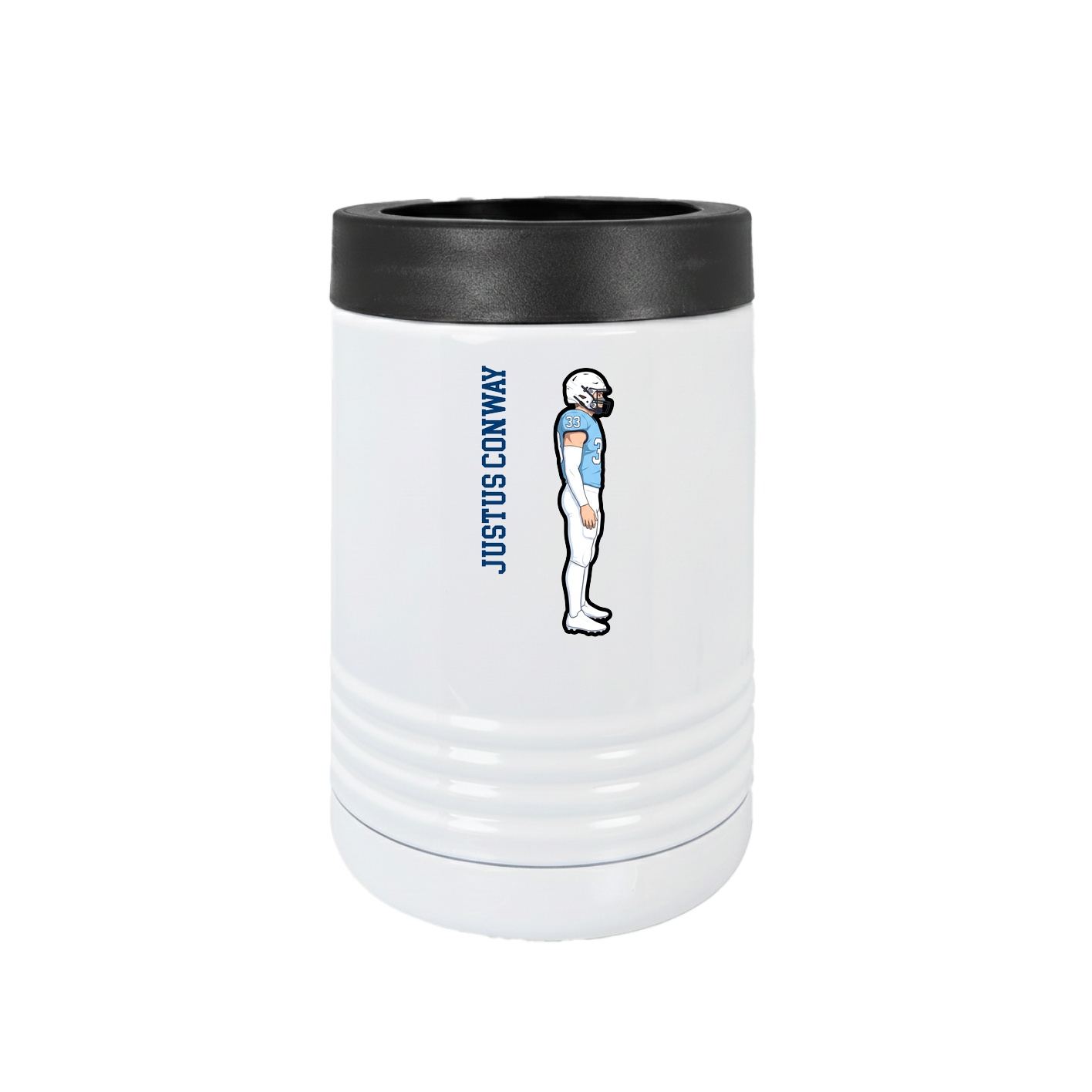 Beverage Holder — Name Vertical in White