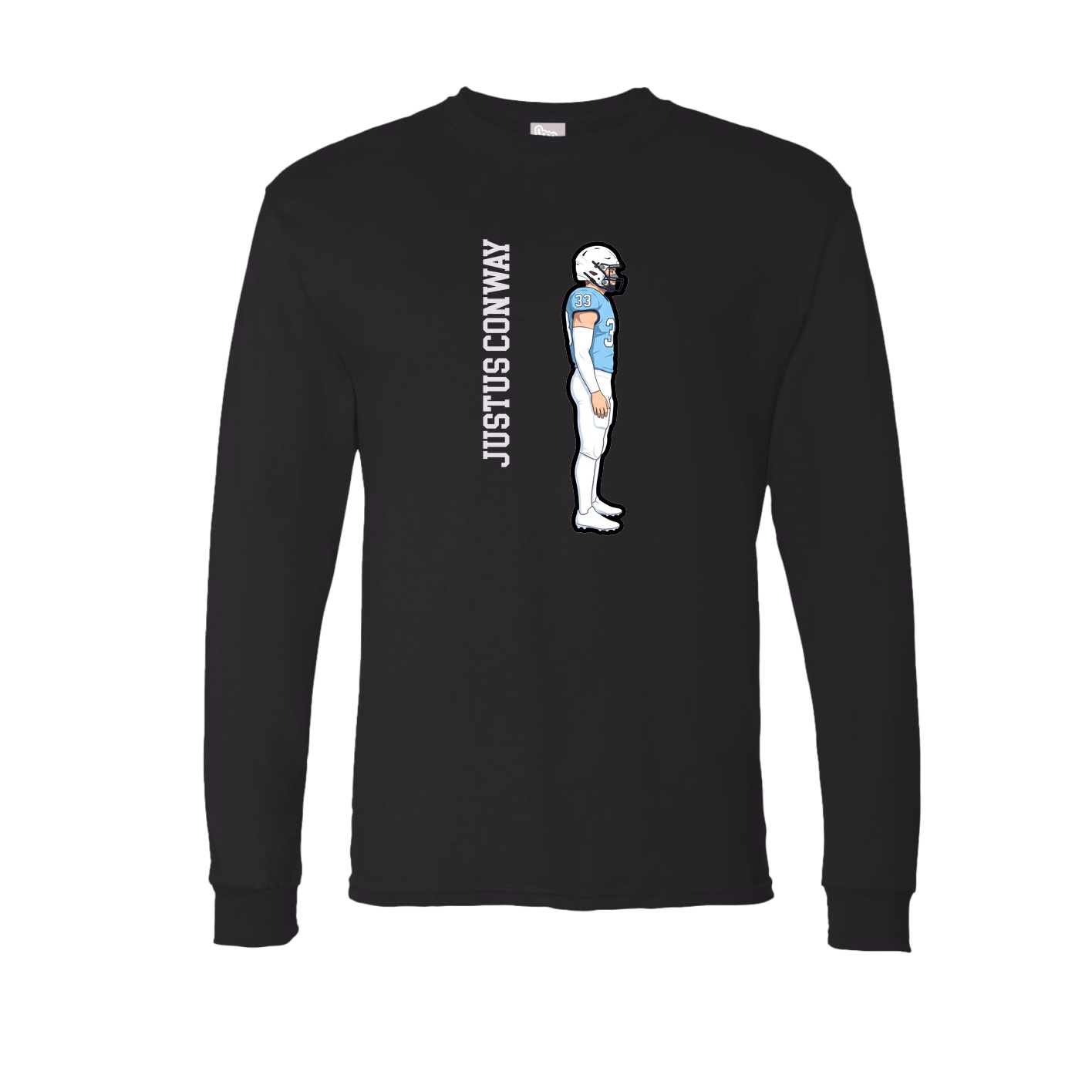 Long Sleeve Tee — Name Vertical in Black