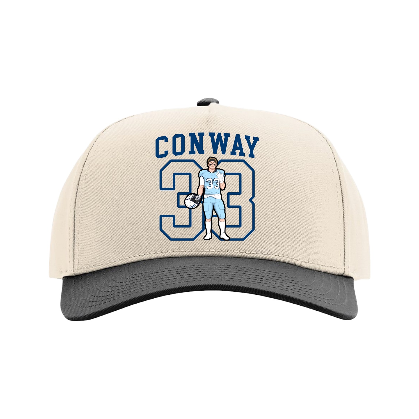 Full Fabric Five-Panel Champ Cap — Shirsey in Cream/Black