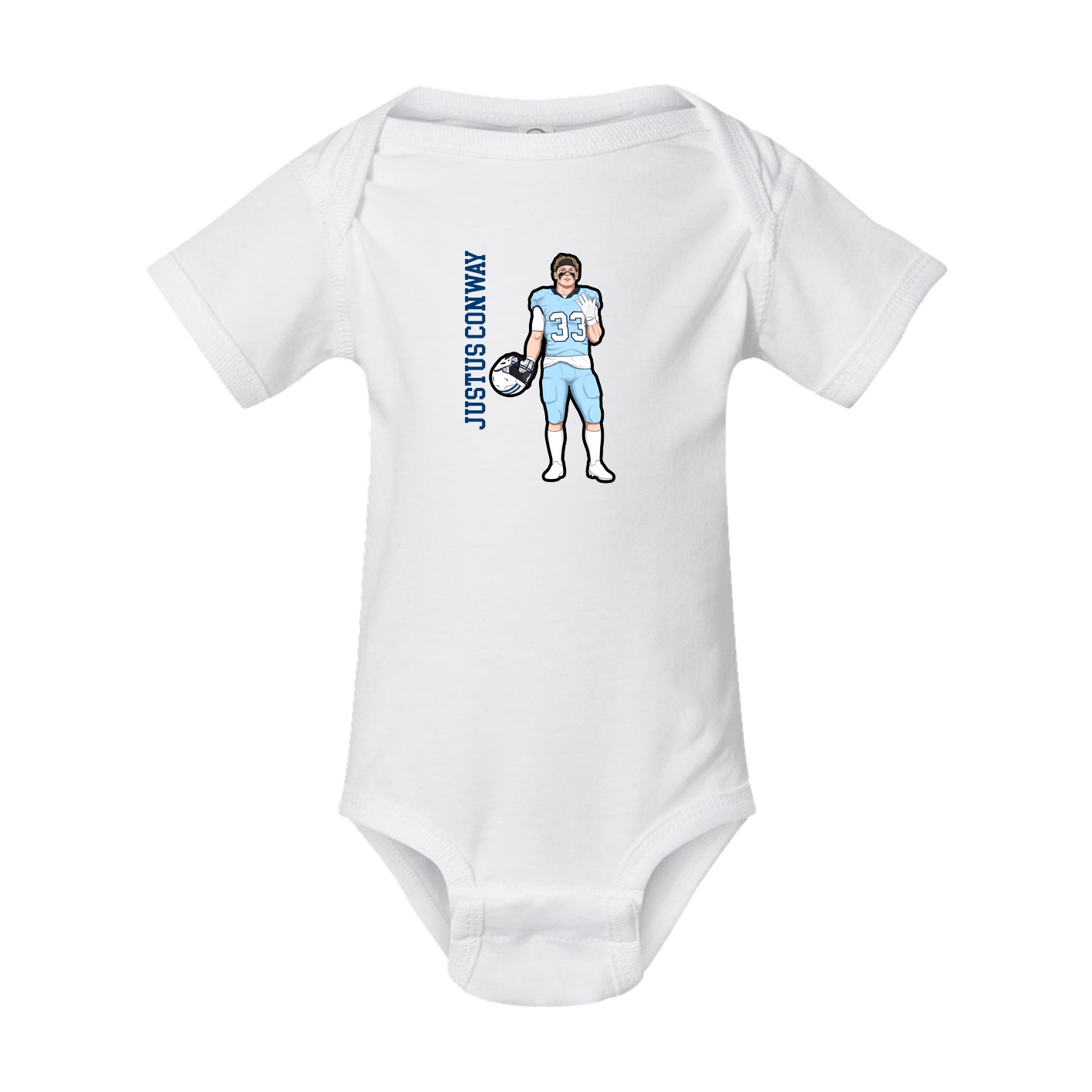 Baby Onesie — Name Vertical in White