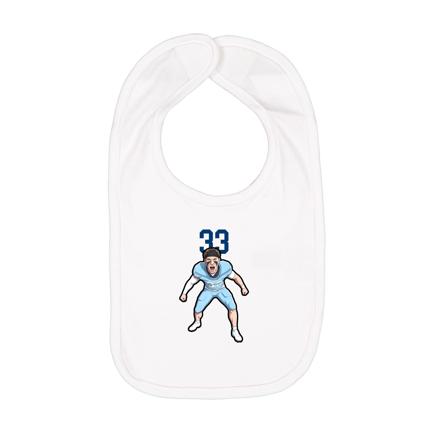 Infant Bib — Number Top in White
