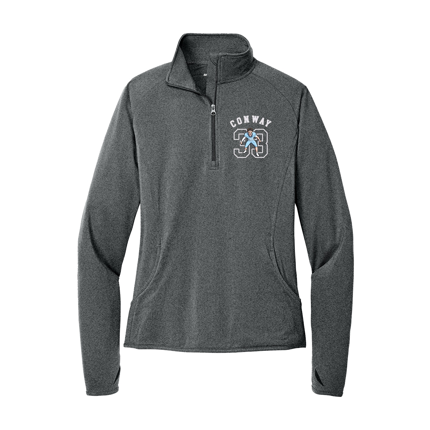 Women's Q-Zip Pullover — Shirsey Arch in Grey