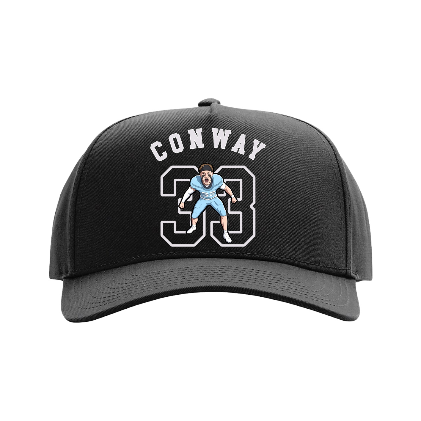 Full Fabric Five-Panel Champ Cap — Shirsey Arch in Black