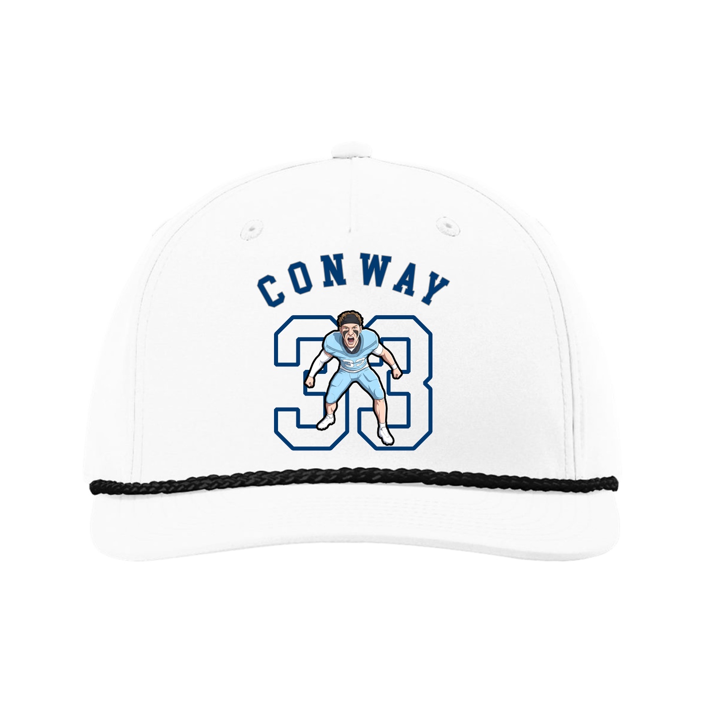 Five-Panel Classic Rope Cap — Shirsey Arch in White