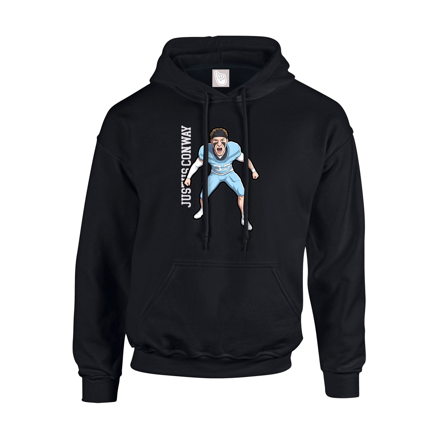 Youth Hoodie — Name Vertical in Black