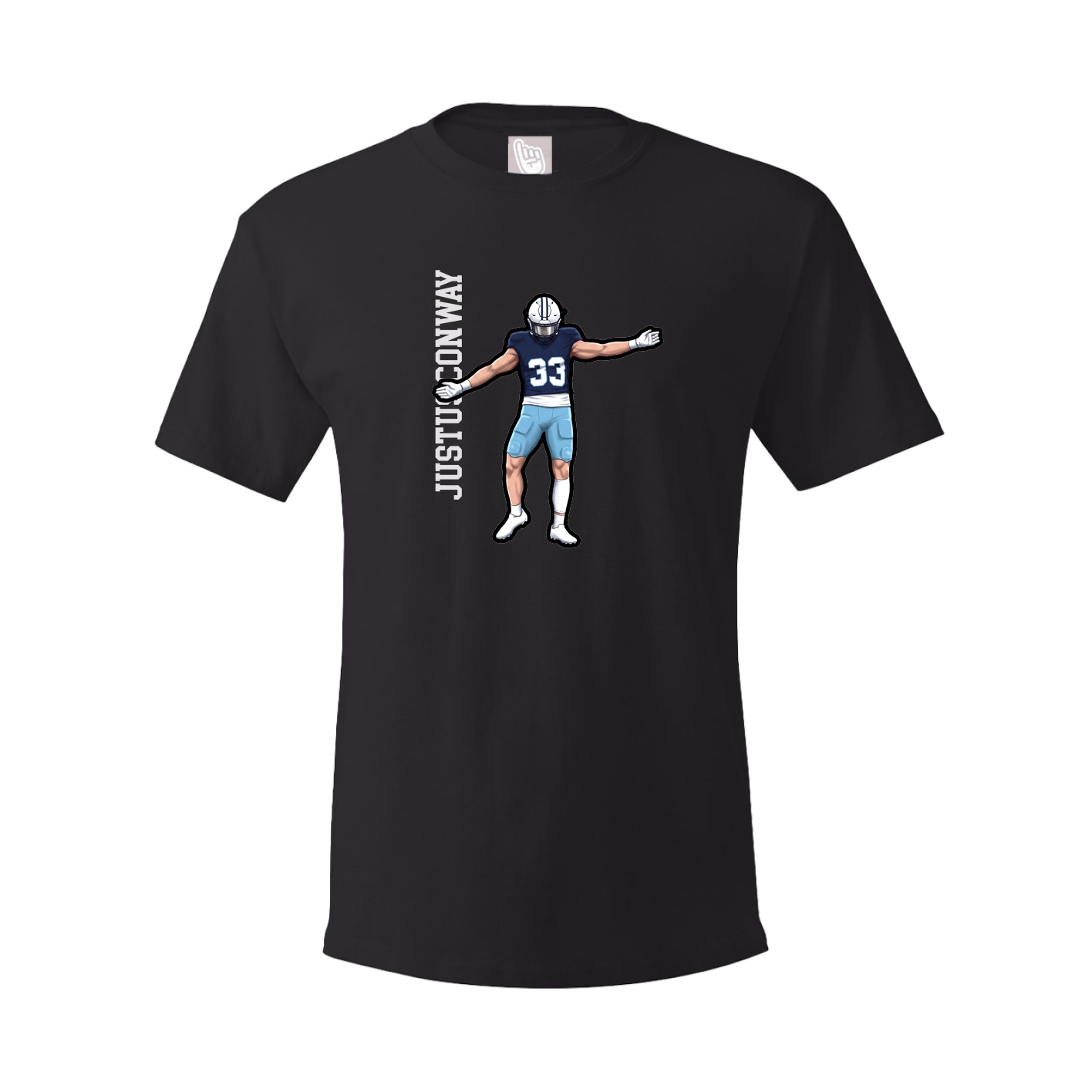 Youth Tee — Name Vertical in Black