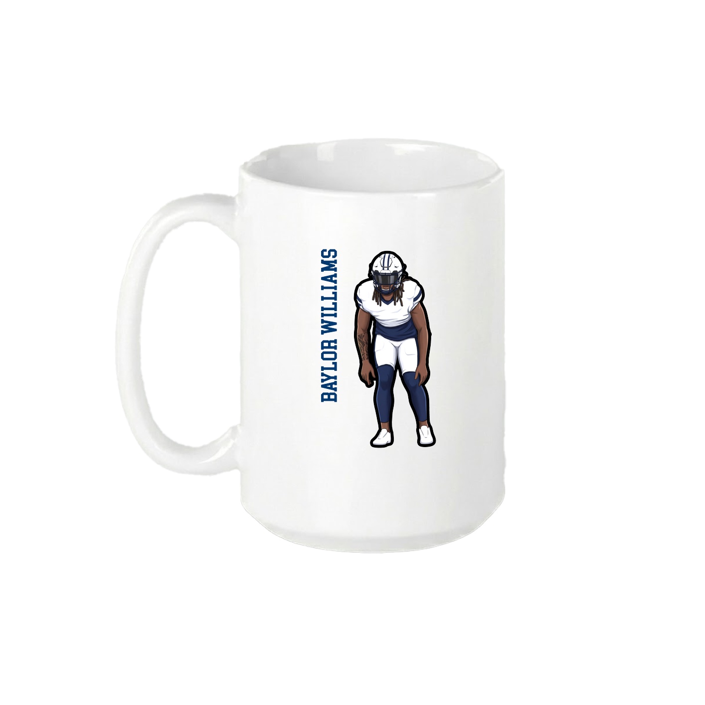 15oz Coffee Mug — Name Vertical in White