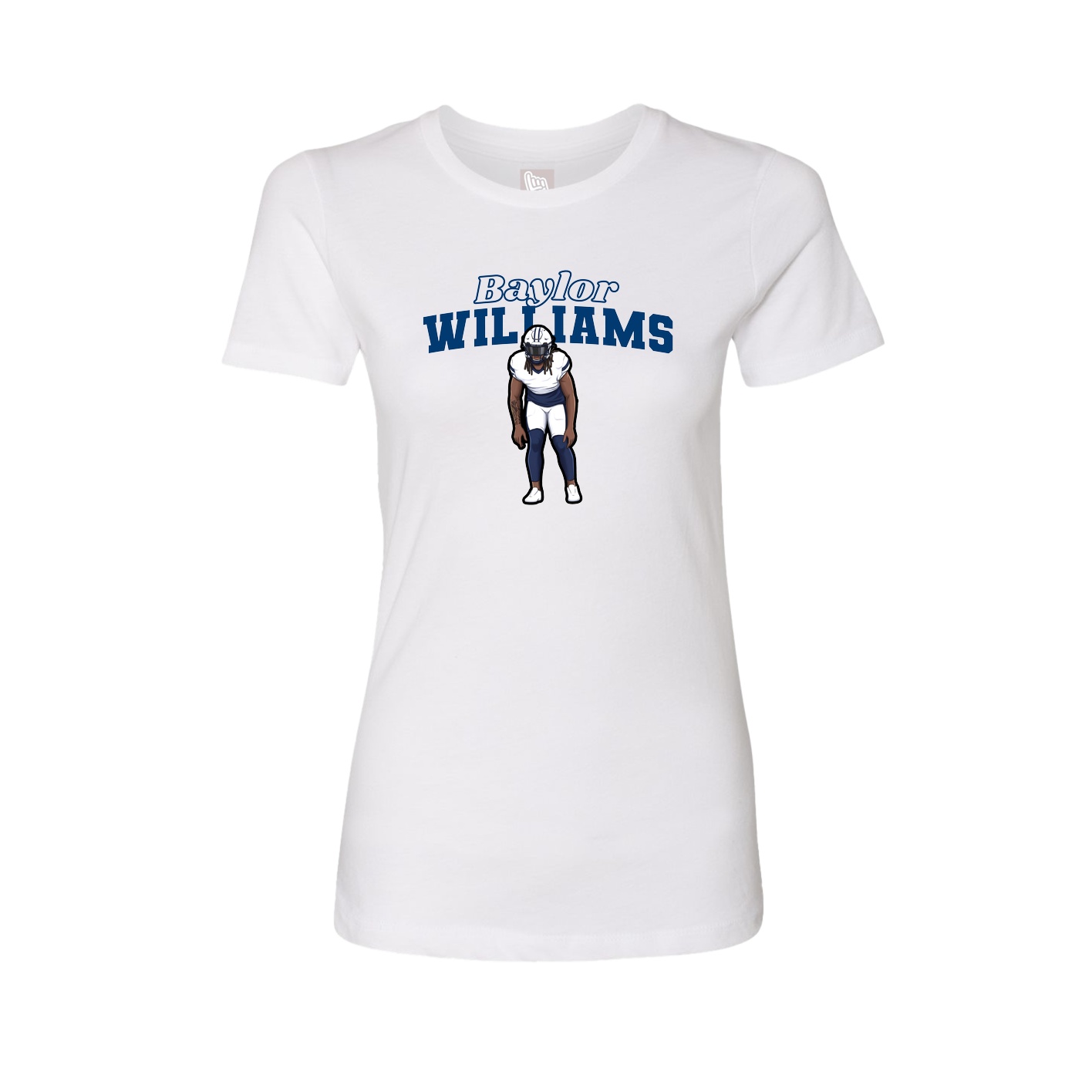 Fitted Women's Tee — Name Arch in White