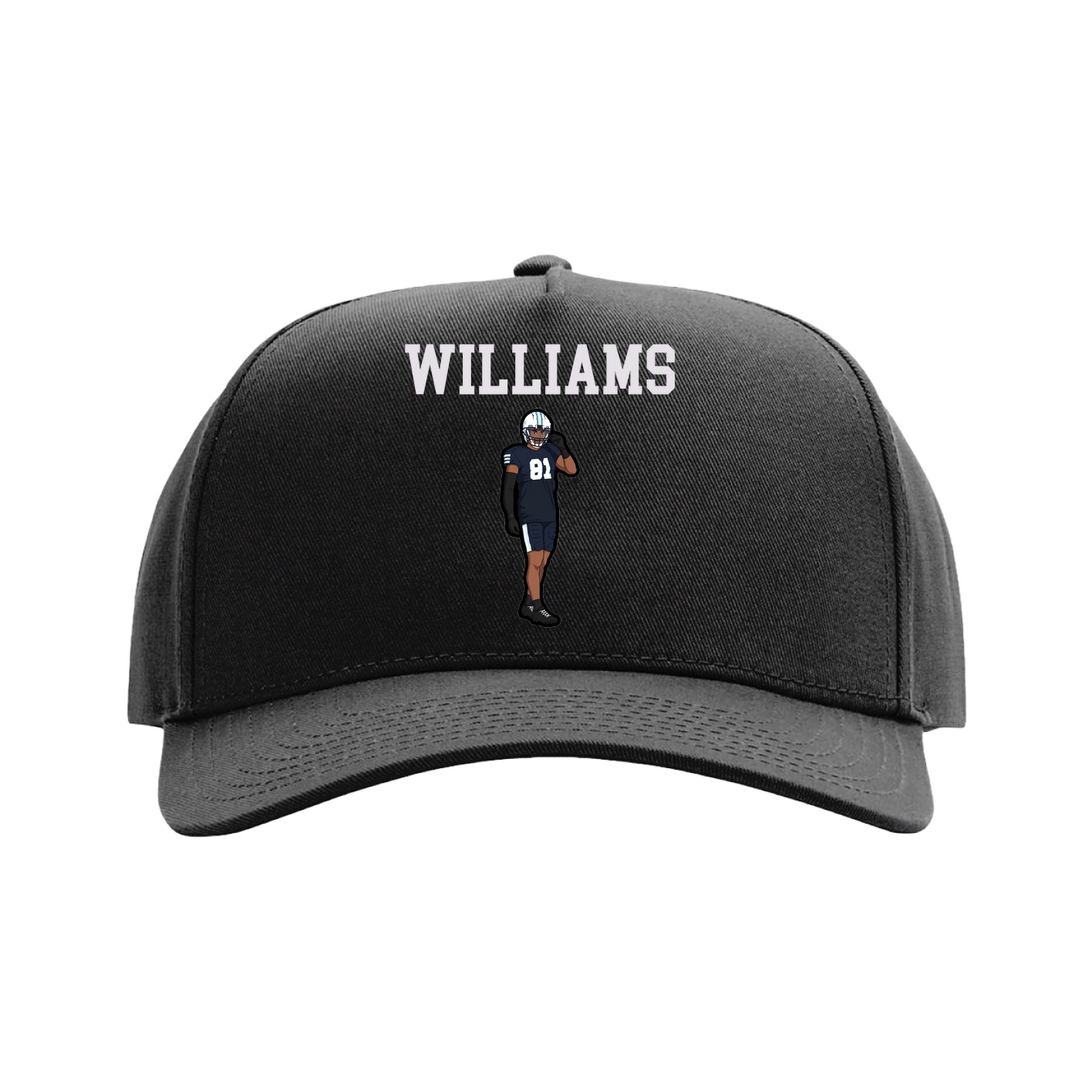 Full Fabric Five-Panel Champ Cap — Shirsey in Black