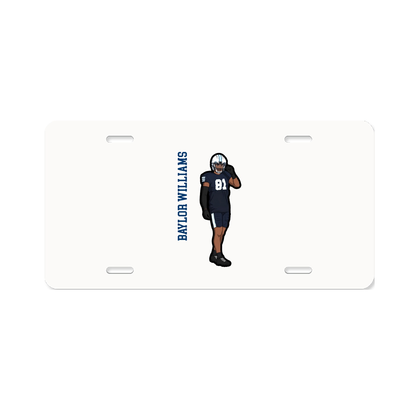 License Plate — Name Vertical in Classic
