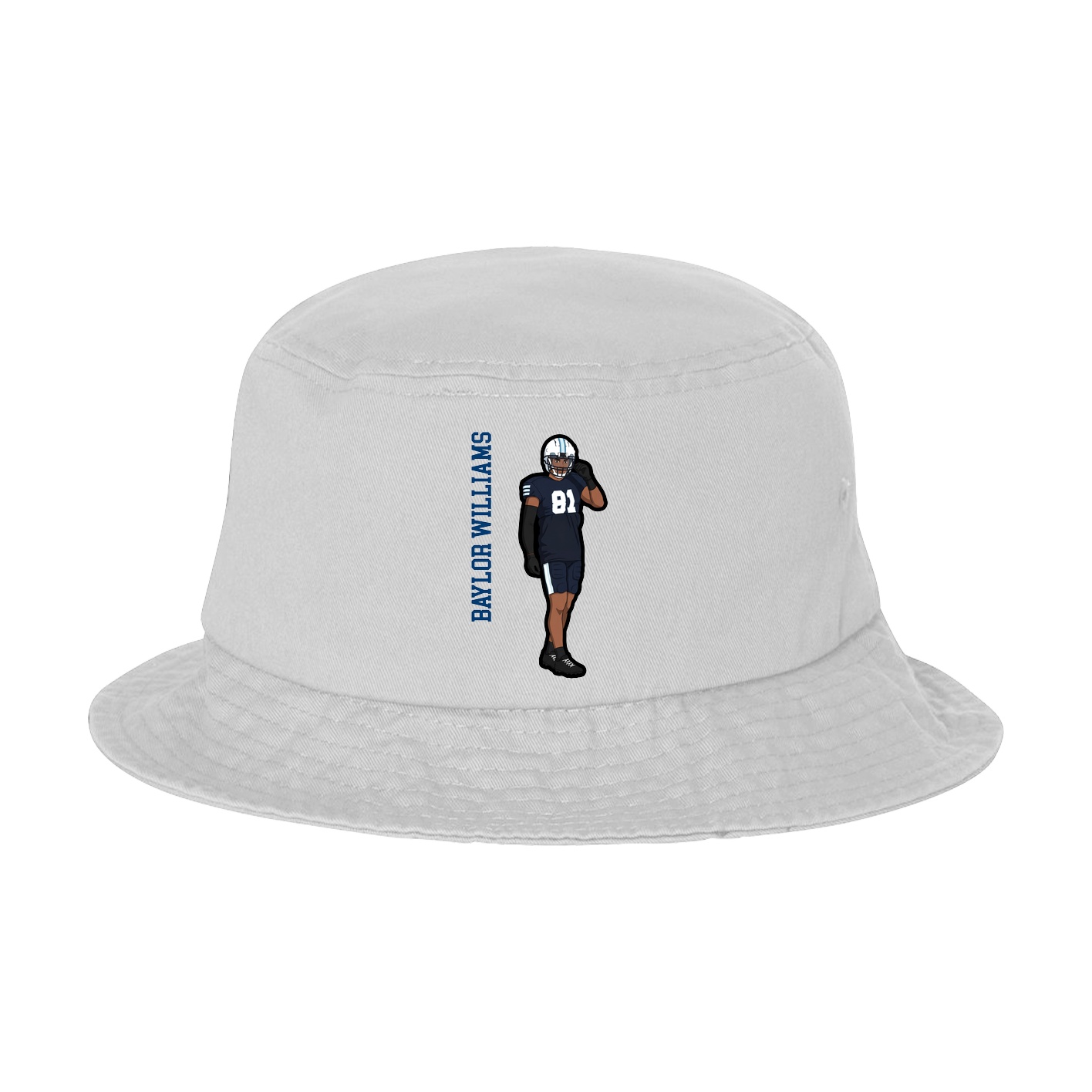 Bucket Cap — Name Vertical in White