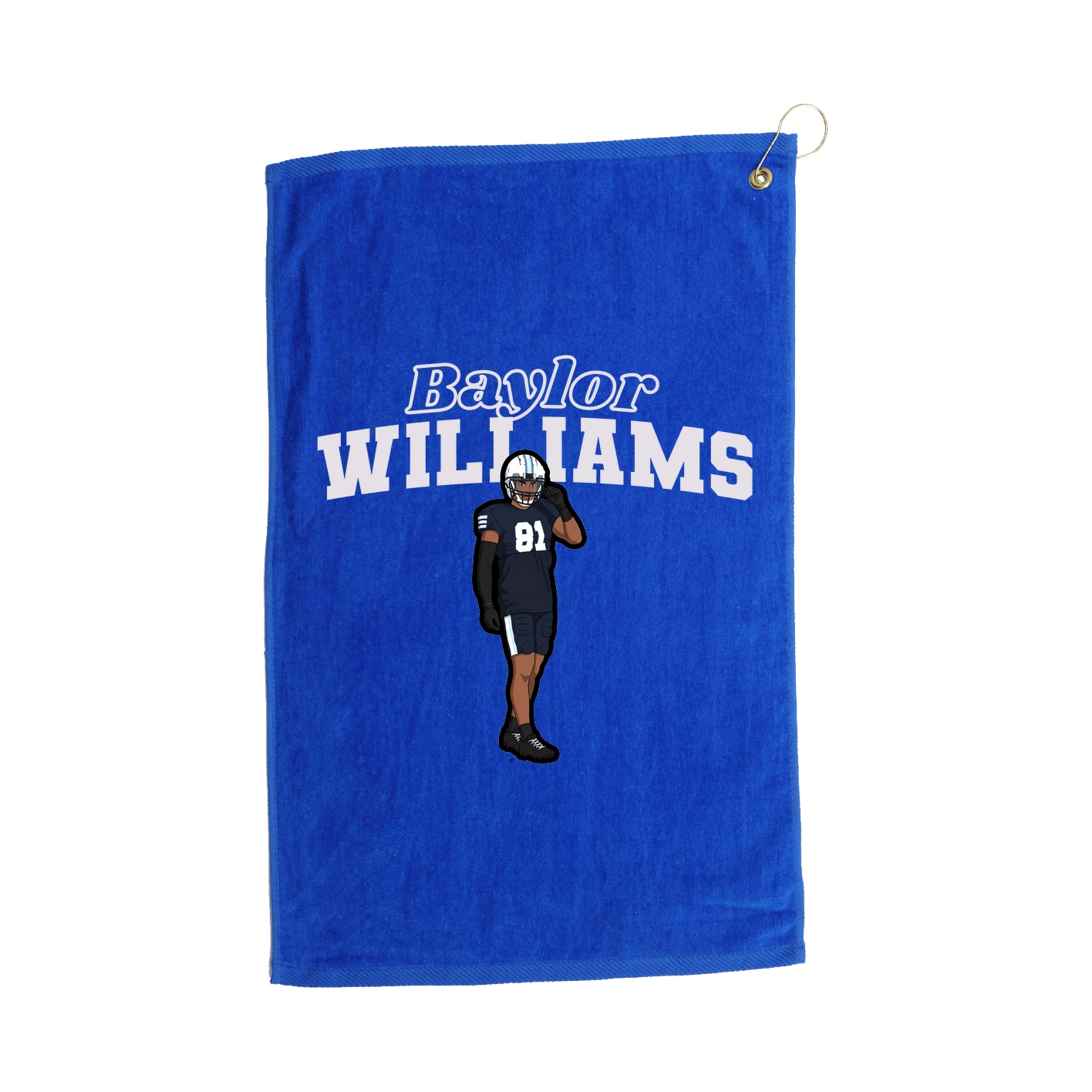 Golf Towel — Name Arch in Royal