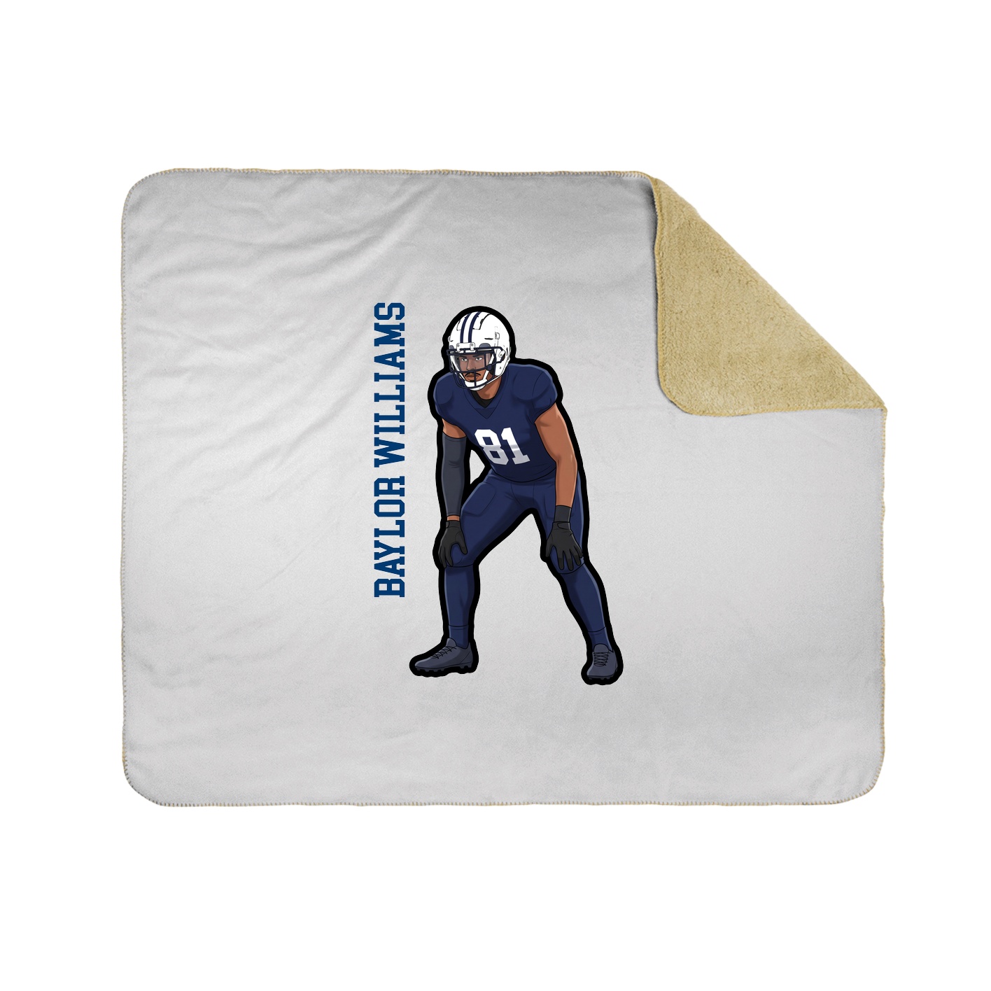 Throw Blanket — Name Vertical in White