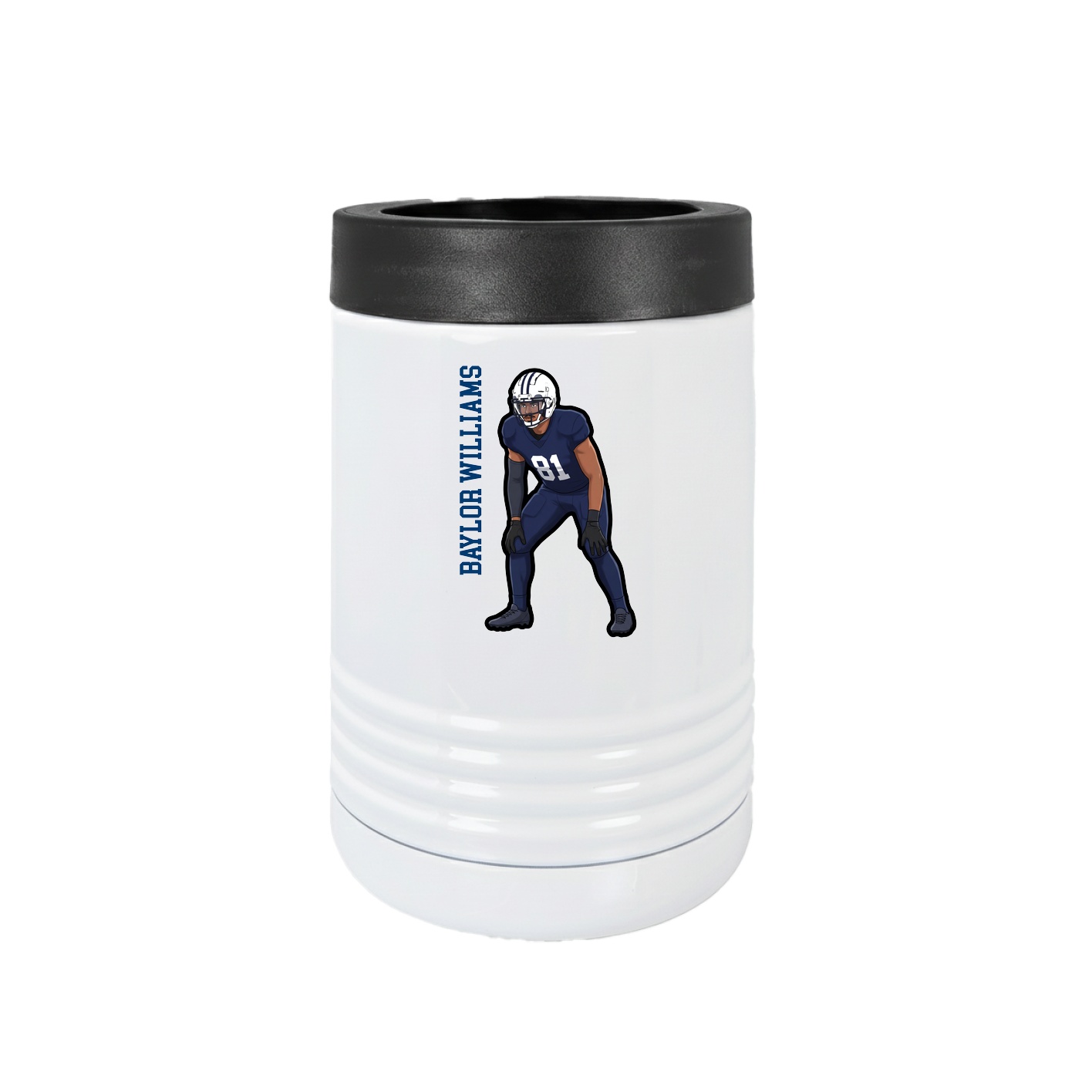 Beverage Holder — Name Vertical in White