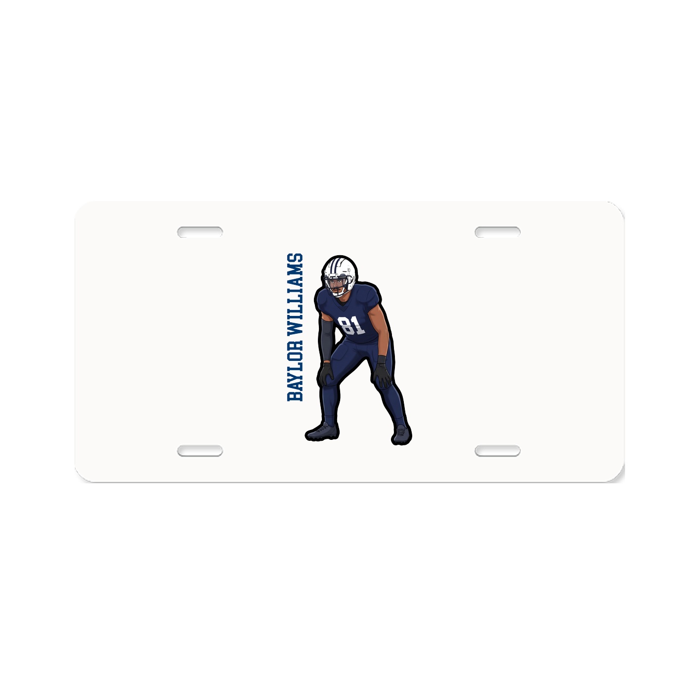 License Plate — Name Vertical in Classic