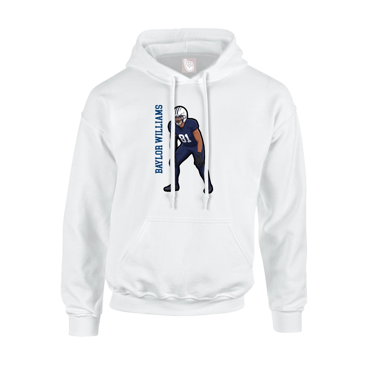 Youth Hoodie — Name Vertical in White