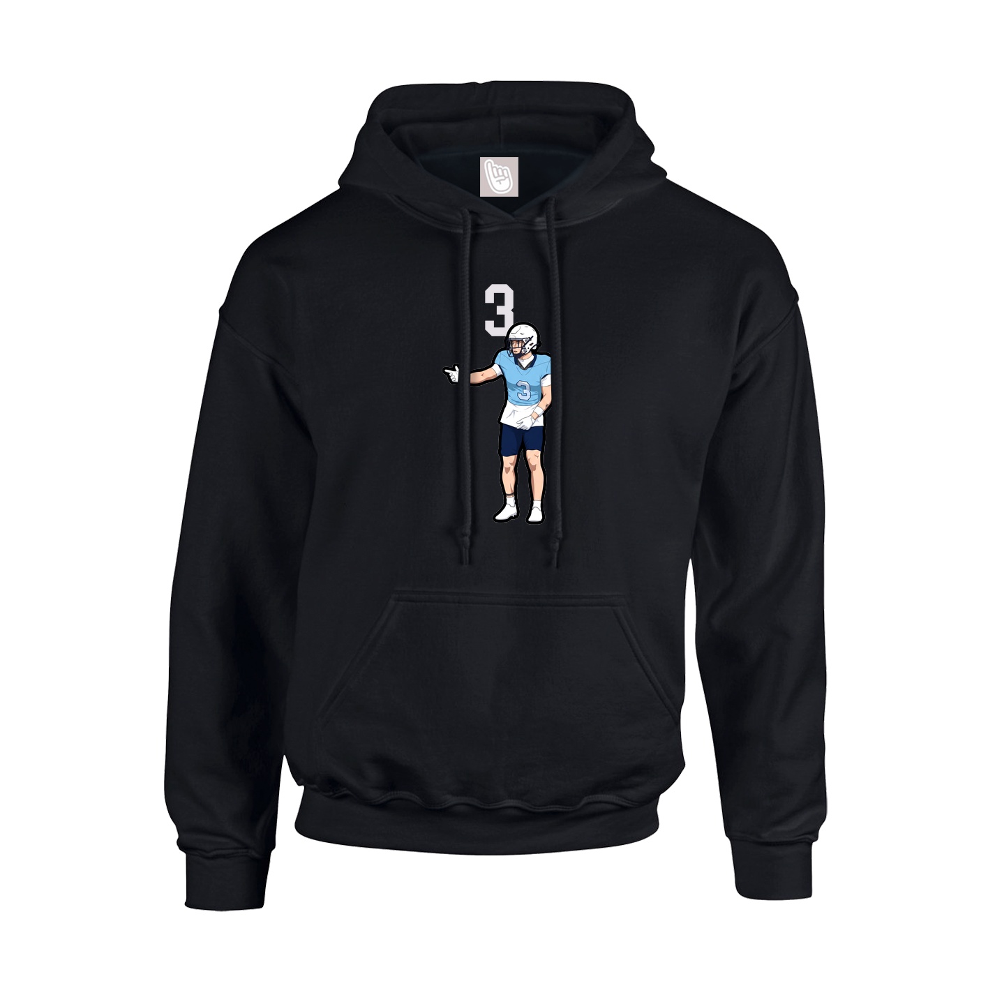 Youth Hoodie — Number Top in Black
