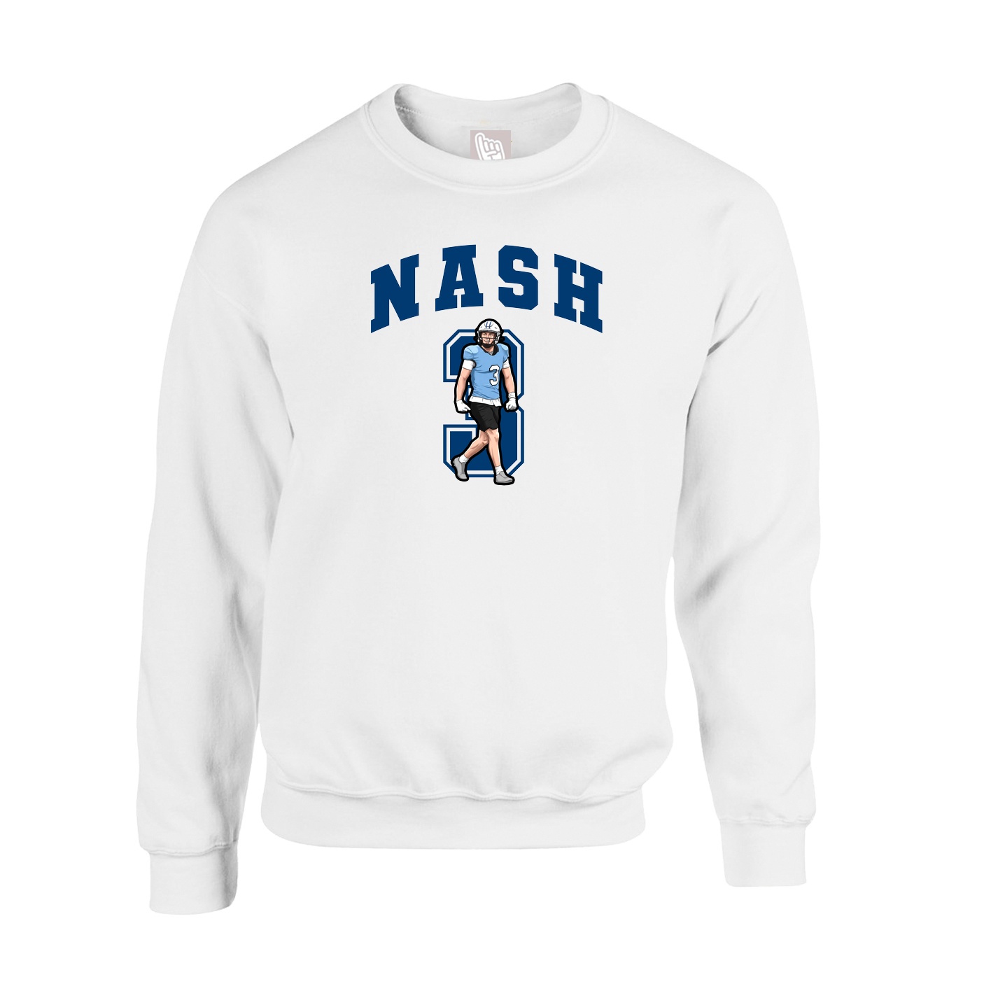 Fleece Crew — Number in White