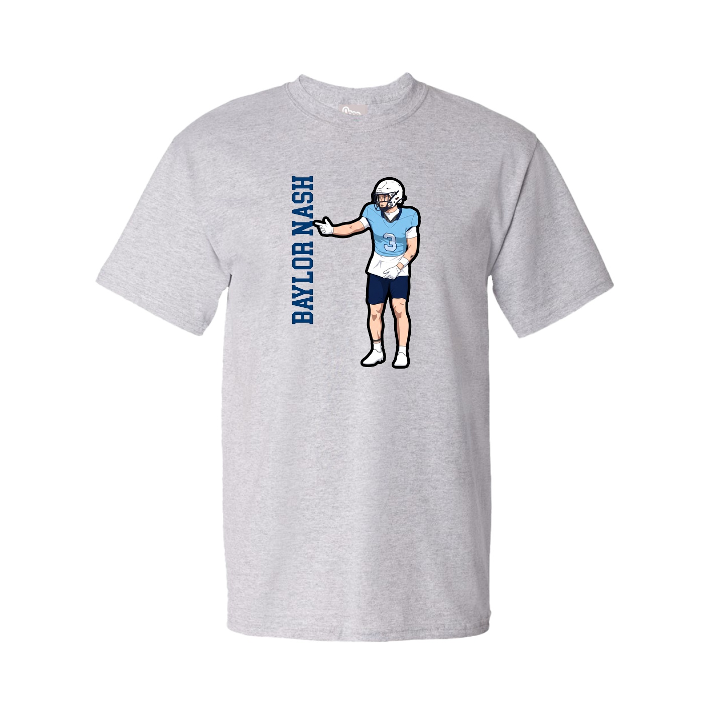 Tee — Name Vertical in Grey