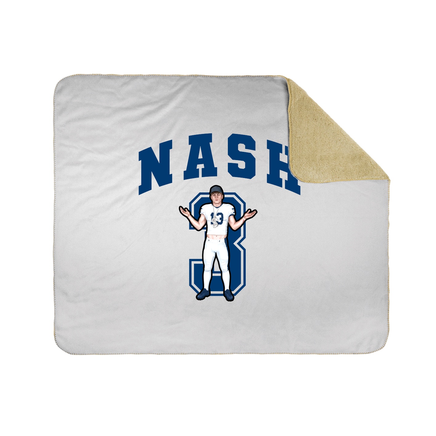 Throw Blanket — Number in White