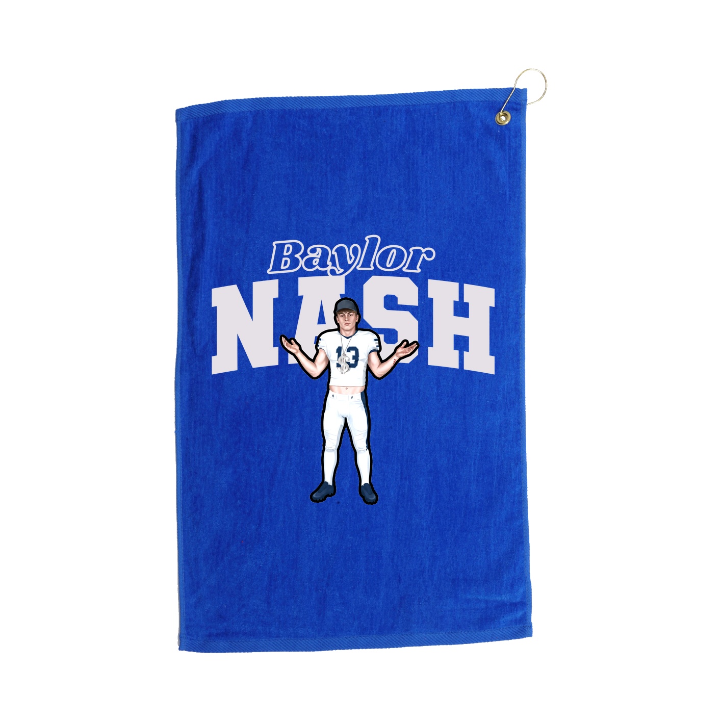 Golf Towel — Name Arch in Royal