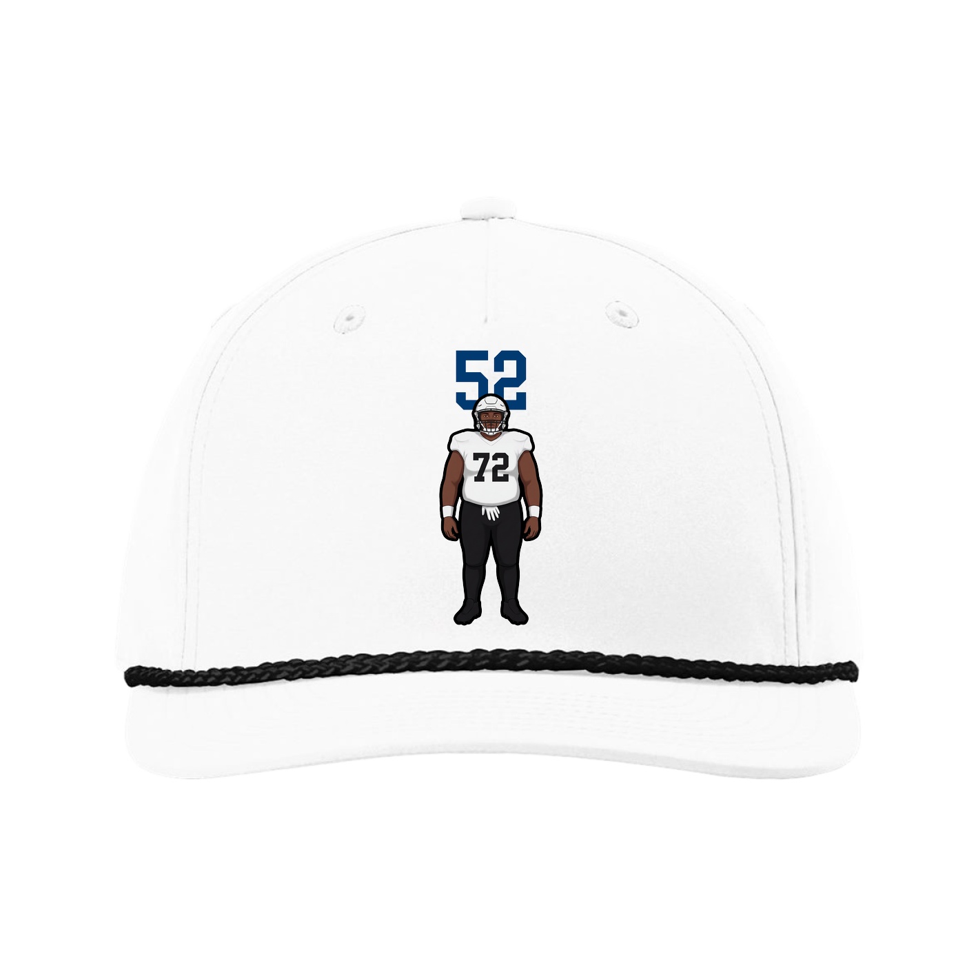 Five-Panel Classic Rope Cap — Number Top in White