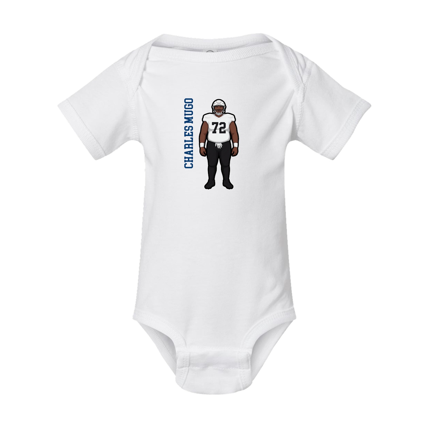 Baby Onesie — Name Vertical in White