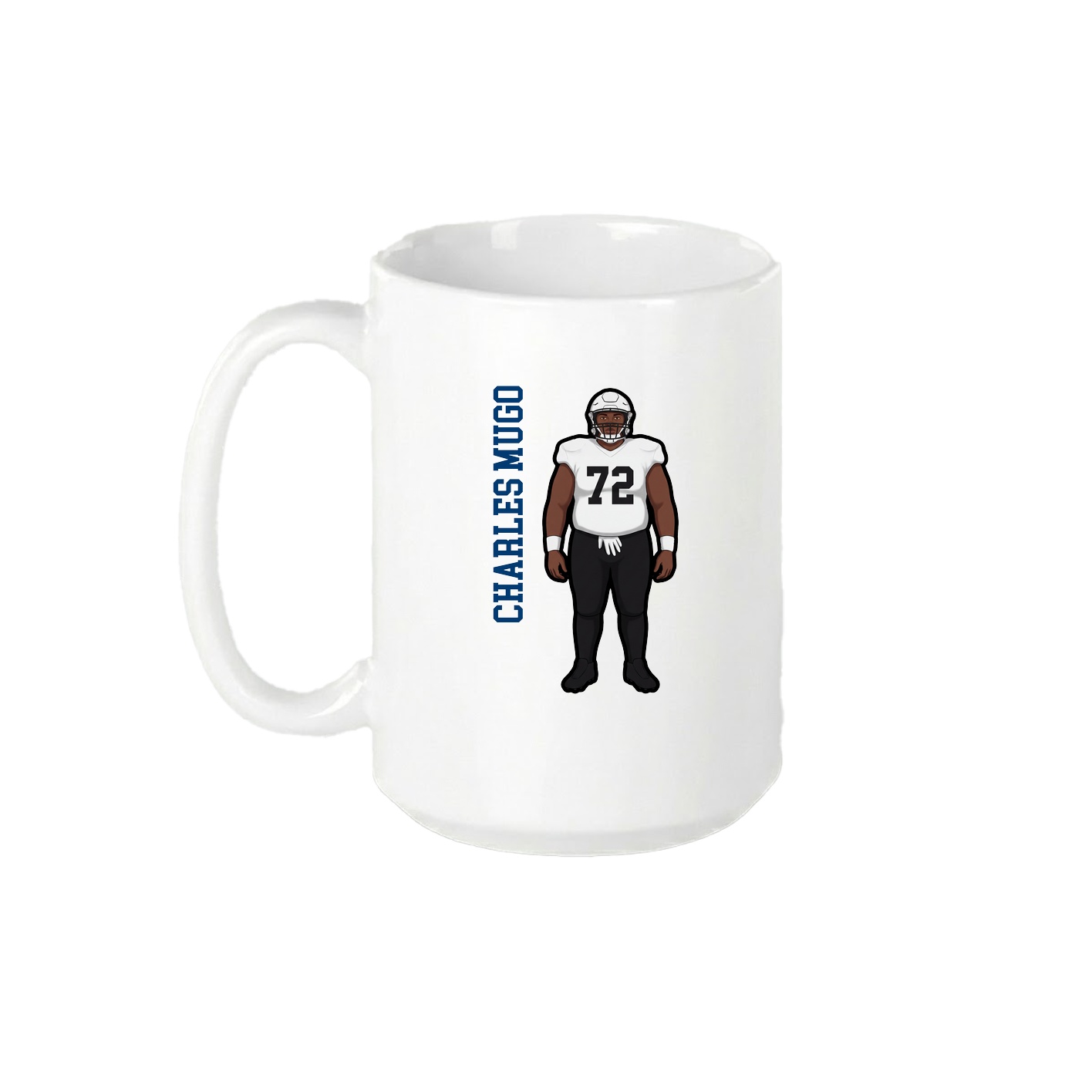 15oz Coffee Mug — Name Vertical in White