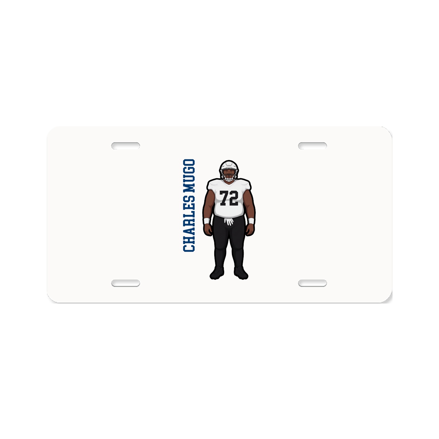 License Plate — Name Vertical in Classic