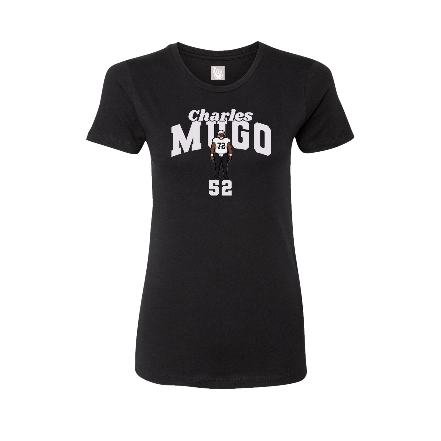 Fitted Women's Tee — Signature Arch in Black