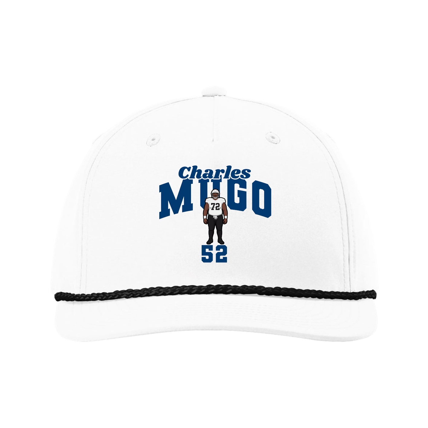 Five-Panel Classic Rope Cap — Signature Arch in White