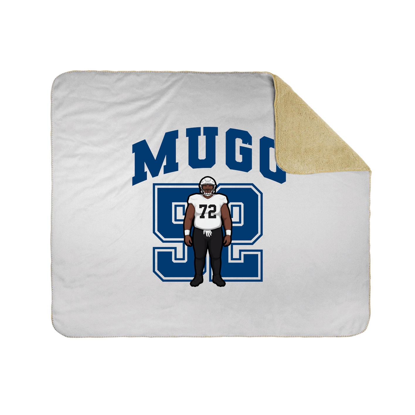 Throw Blanket — Number in White
