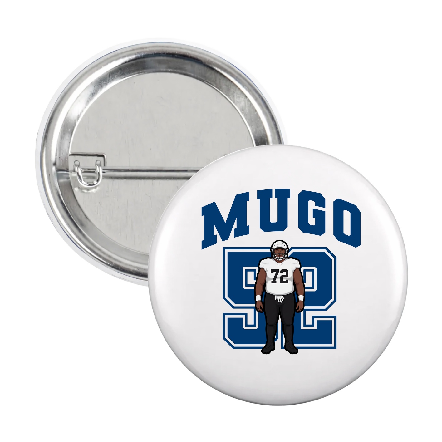 Game Day Button — Number in White