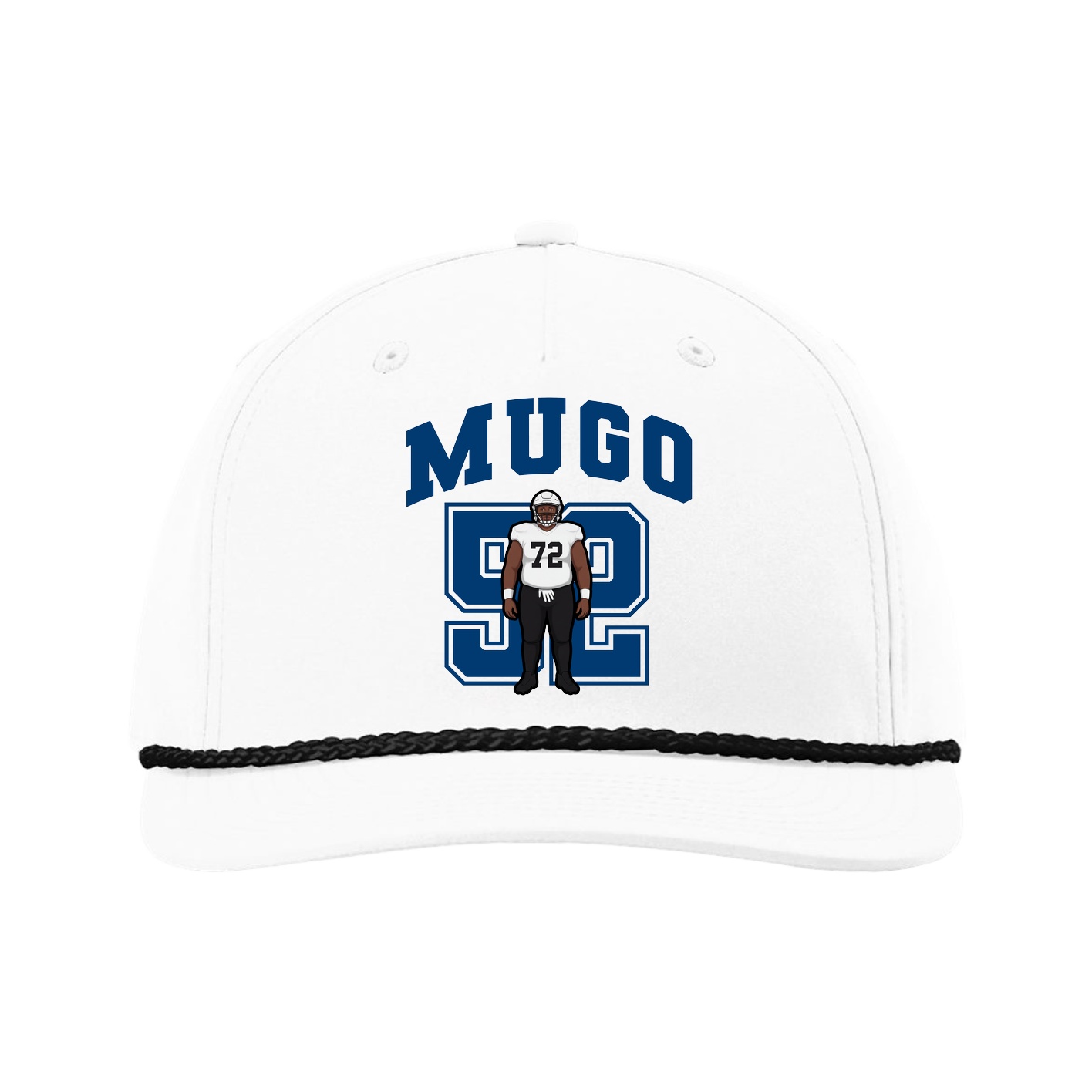 Five-Panel Classic Rope Cap — Number in White
