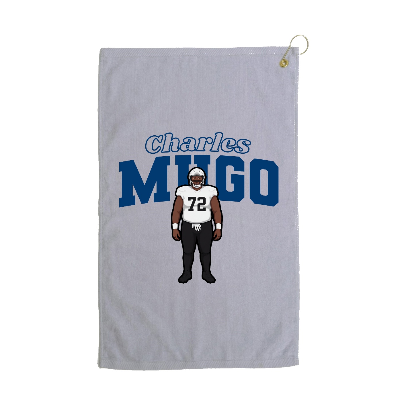 Golf Towel — Name Arch in Grey
