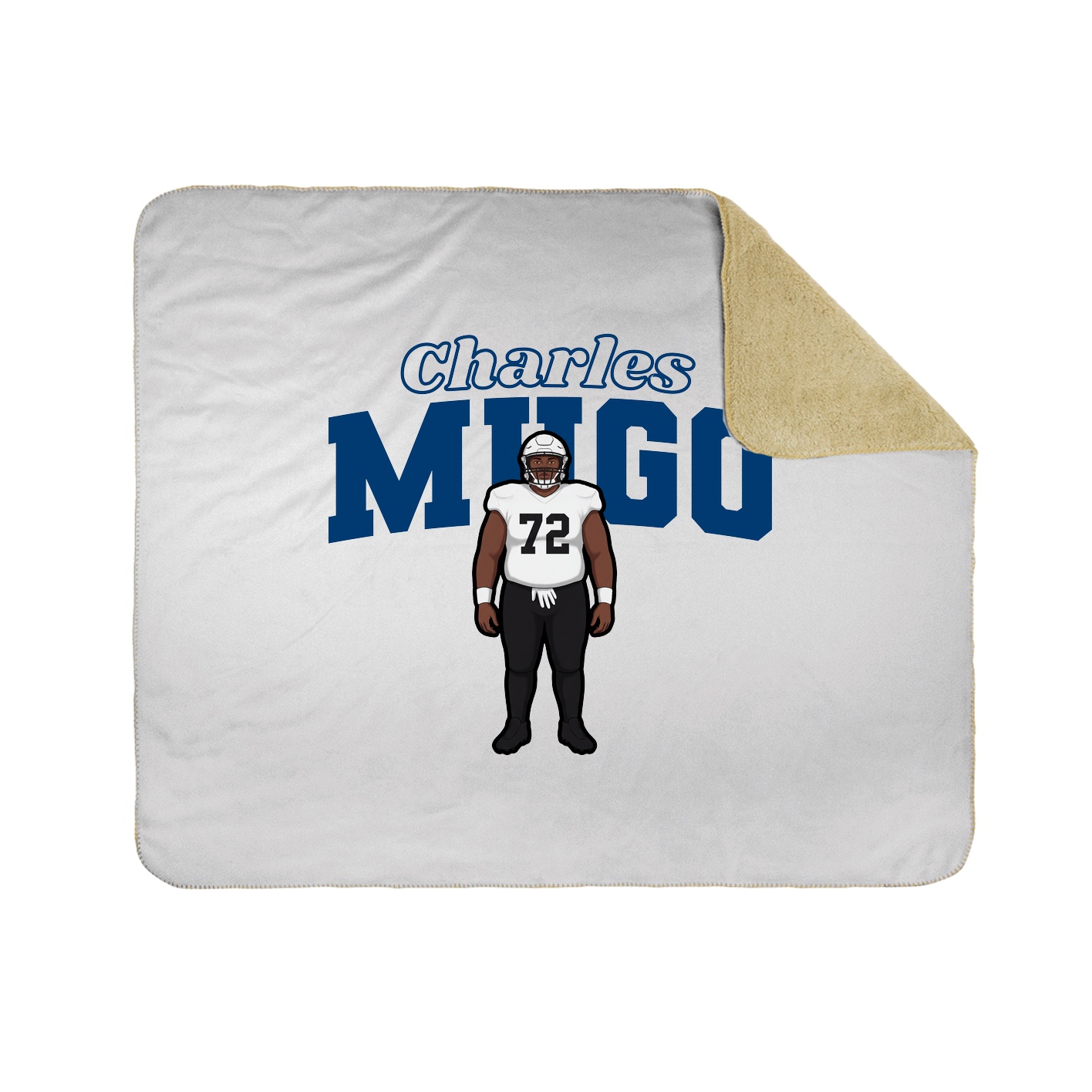 Throw Blanket — Name Arch in White