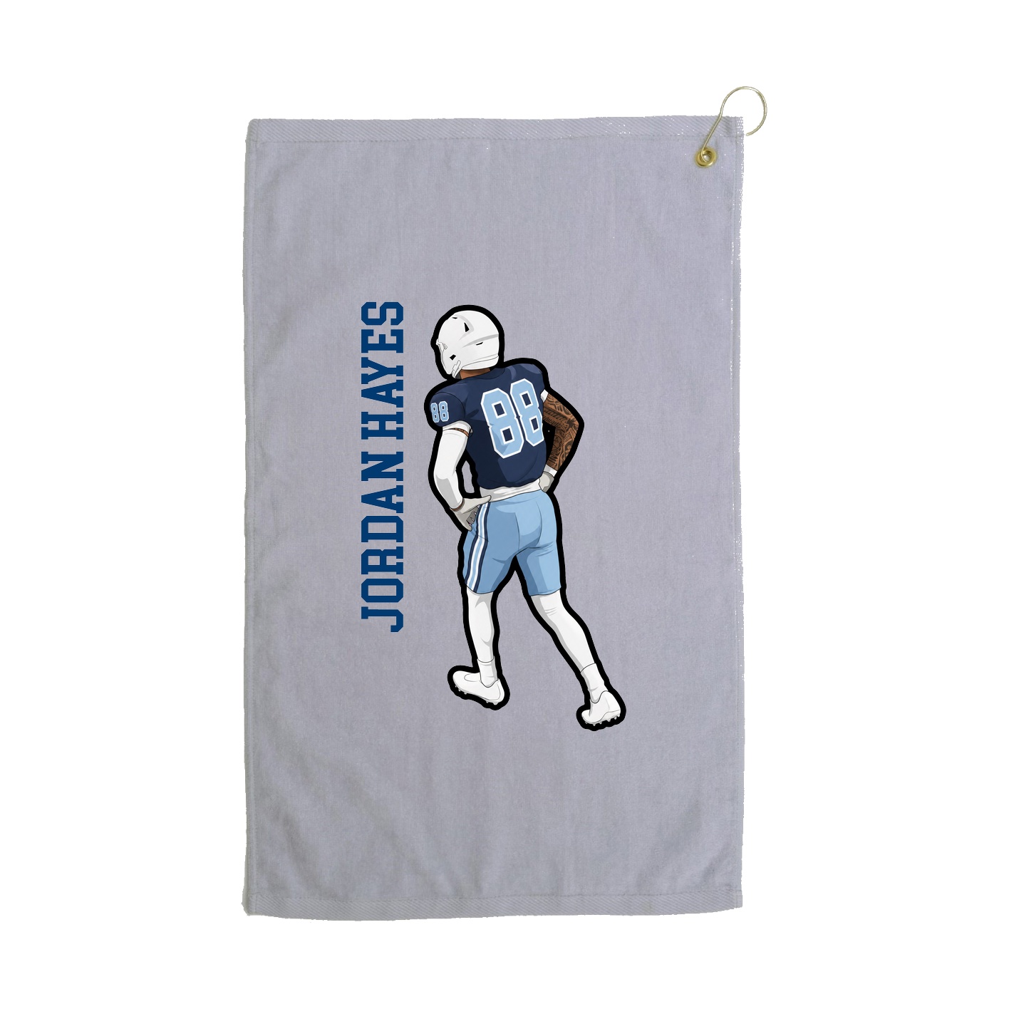 Golf Towel — Name Vertical in Grey